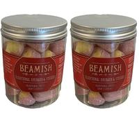 Beamish Branded - Natural Rhubarb and Custard Candy Jar, 200g - Traditional Rhubarb and Custard Sweets (Pack of 2)