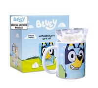 Beams International Bluey Hot Chocolate Gift Set - Featuring Bingo and Bluey Mug for Kids or Adults, Includes Hot Chocolate Mix, Mini Marshmallows, Ceramic Mug, Gifts for Boys & Girls, Christmas