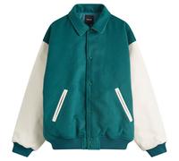 BEAMS Men's Fleece Stadium Coach Jacket Green/Off White