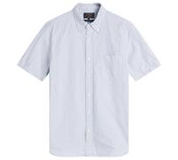 Beams Plus Men's Button Down Short Sleeve Shirt Blue Candy Stripe