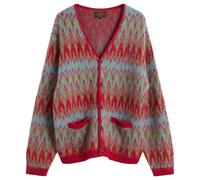 Beams Plus Men's Jacquard Chevron Cardigan Red