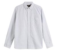 Beams Plus Men's Tattersall Check Button Down Oxford Shirt White/Sax/Brown Medium