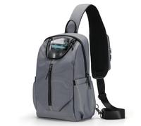 Beamyth Anti Theft Sling Bag Sling Backpack Crossbody Shoulder Bag for Men Women Traveling Cycling Hiking Daypack, Gray, L, Waterproof Sling Bag Crossbody Backpack for Men
