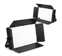 beamz 2x SFP200 LED Softbox Panel - 200W Studio Lights for TV Studio Lighting, Film Production Light, TV Production Light & LED Panel Photography Lighting with Barn Doors & DMX Control