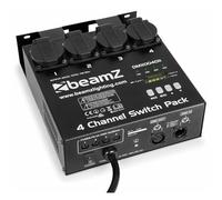 BeamZ 4-Channel DMX Switch Pack II - Lighting Controller with Built-In Programmes, Relay Switching, 3-Pin DMX Connector and 4 Shuko Sockets, Ideal for LED PAR Lights & Effects (154.029-US)