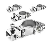 beamz 4x BC50B-50F Foldable Quick-Release Lighting Clamps for Truss - 100kg Capacity, Black, Fits 48-51mm Tubes, Half Coupler Clamp, Stage Lighting Clamps