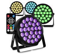 beamz 4x BCC260 LED Flat Par Can Wash Lighting Package - Vibrant RGBAW-UV Colour Mixing for Bands, DJs, Stage Wash Lighting, and Venue Uplighting - Event Lighting Package with DMX Control & Remote