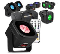 BeamZ 8-Light Wireless Battery Uplighter Outdoor Package with Soft Carry Bag, 12W Waterproof RGBAL, Wireless DMX, IP65, 15hr Battery, Wedding Garden Event Lighting Set