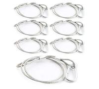 beamz 8x SAF20 Metal Lighting Safety Cable Set, 60cm Twisted Steel Security Wire Kit, 10kg Max Load Capacity per Cable, Ideal for DJ, Stage Lighting, Disco Rigging & Equipment Mounting