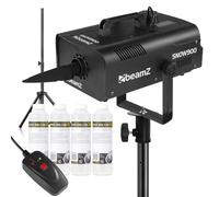 beamz 900W Snow Machine Kit with Mounting Stand & 20L Fluid - Professional Artificial Snow Effect Set for Parties, Christmas, Events & Home Use - Complete Lighting & Effects Solution, 2m Reach