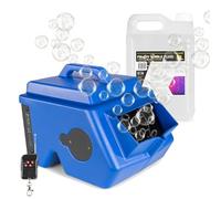 BeamZ B1500 Double Wheel Bubble Machine with Wireless Remote, Dual Fan, 2L Tank and 5L UV Fluid - Bubble Maker for DJs, Parties and Kids Events, Safe & Odourless UV Glow Effect, Blue