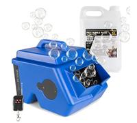 BeamZ B1500 Professional Bubble Machine Kit with Dual Fan, Wireless Remote & 5L Fluid - Kids Parties, DJ Events, Garden Weddings, 2L Tank, Low Consumption, Safe & Easy Use, Blue