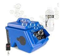 BeamZ B1500 Professional Bubble Machine with Dual Bubble Wheels, Twin Front Fans, Wireless Remote Control & 1L Fluid, Bubble Maker for DJ Party Events & Kids Parties - 2L Tank, Blue