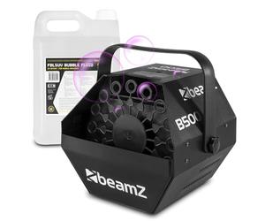beamz B500 DJ Bubble Machine with High-Output UV-Active Liquid 5L - Powerful Bubble Blower Creating Glowing UV Bubbles for Parties, Events and Performances