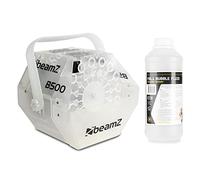 BeamZ B500LED Colour Bubble Machine with RGB Lighting and 1L Fluid Pack - DJ Kids Party Bubble Maker with LED Effects, Powerful Fan & Mounting Bracket for Home Events & Small Stage Performance