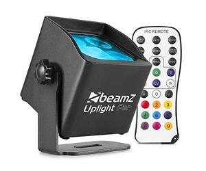 BeamZ BBP44 Weatherproof Battery Uplighter - Wireless, Compact Battery Operated Uplighters with 4X 4W RGBW LEDs, IP65 Rated for Outdoor Events, 25hr Charge, Remote Control Included