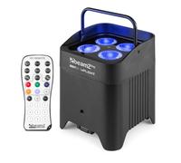 BeamZ BBP54 Wireless Uplighters - Battery Operated Uplighters with 4X 12W LEDs, IP65 Weatherproof Outdoor Wall Wash Lighting - DMX Control & Rechargeable Battery for Event & Venue Uplighting