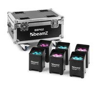 BeamZ BBP62 Battery Uplighter Set - 6x 12W Wireless LED Wall Washers
