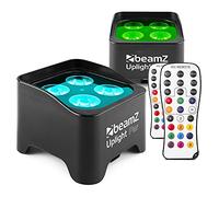 BeamZ BBP90 Wireless Uplighters Package with 2X Battery Powered RGB-UV LED PAR Lights, Rechargeable Cordless Battery Wall Uplighters for Events, Venues, DJ Lighting & Portable Stage Effects