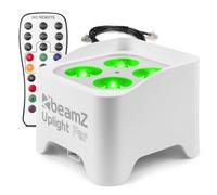 BeamZ BBP90W Battery Operated Wireless LED Uplighter with Remote Control - White Wall Washer Par Light, RGB-UV Colours, DMX Compatible for Events & Venues
