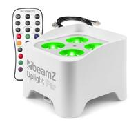 BeamZ BBP90W Battery Operated Wireless LED Uplighter with Remote Control - White Wall Washer Par Light, RGB-UV Colours, DMX Compatible for Events & Venues