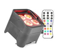 Beamz BBP94 Wireless Battery Powered PAR Light 40W - Rechargeable LED Uplighter, Cordless Battery Par Light, Indoor Wall Washer for Events, Stage Lighting Fixture