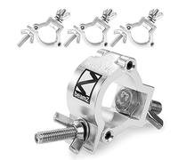 Beamz BC35-75 Half Coupler Lighting Clamp Set, Aluminum Stage Truss Clamps for 32-35mm Tubes, 75kg Max Load, Theatrical and Stage Lighting Accessories (4 Pack)