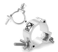 Beamz BC50-100 Aluminium Half Coupler Lighting Clamps 2-Pack, Slimline Heavy-Duty O-Clamps for DJ Stage Truss Mounting Goalpost Fixtures 48-51mm, 100kg Capacity per Clamp