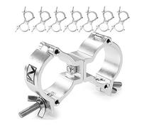 BeamZ BC50-100D Swivel Coupler Slimline Clamp Set, Pack of 8 Aluminium Truss Clamps, 100kg Load, 48-51mm Diameter for DJ Stage Lighting & Goalpost Mounting