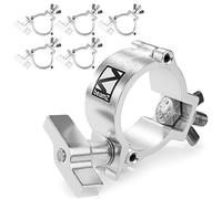 BeamZ BC50-100N Slimline Half Coupler Clamps - Set of 6 Heavy-Duty Aluminium Lighting Truss Clamps, 100kg Load Capacity for Stage, Theatre, DJ Lighting Rigging & Professional Installations