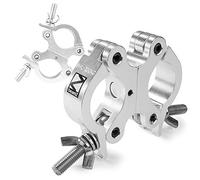 BeamZ BC50-200D Swivel Coupler Truss Clamp Bundle - Slimline Aluminium Lighting Rig Fixture, 48-51mm Diameter, 200kg Load Capacity, DJ Stage Goalpost Mounting (Set of 2)