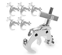 BeamZ BC50-250T Quick Clamp Slimline Truss Lighting Clamp Set - 6x Heavy-Duty Aluminium 250kg DJ Stage Goalpost Mounting Couplers, Fits 48-51mm Tubes, M10 Bolt