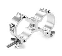 Beamz BC50100D Truss Clamp Swivel Coupler 100kg Capacity, Double Clip Slimline Design, Heavy-Duty Clamps for Rigging, Lighting, Professional Stage and Event Setups