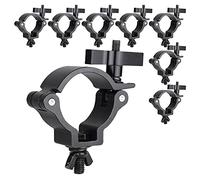 BeamZ BC50B-100N Half Coupler Clamps Set of 8 - Heavy-Duty Slimline Aluminium Lighting Truss Clamps, 100kg Load Capacity, Butterfly & Nut Fixture, Black Finish, Ideal for DJs and Stage Setups
