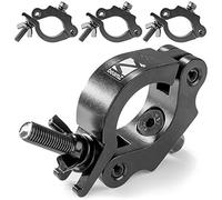 BeamZ BC50B-200 Half Coupler Slimline Clamps - 4-Pack, Stage Lighting & Theatrical Truss Clamps, 200kg Load Capacity, Black Aluminum, 48-51mm Tube Diameter