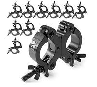 BeamZ BC50B-200D Swivel Coupler Clamp Set of 10 Black 200kg Slimline Truss Goalpost Mounting for DJ Stage Lighting Fixtures Fits 48-51mm Pipes Aluminium Heavy Duty