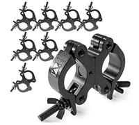 Beamz BC50B-200D Swivel Coupler Clamps Set of 8, Slimline Aluminium Truss Clamp Pack for DJ Stage Lighting & Goalpost Mounting, Black 48-51mm, 200kg Load Capacity