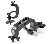 BeamZ BC50B-250Q Quick Clamp Pair Slimline Aluminium Truss Couplers, 48-51mm Diameter, Heavy-Duty Stage & DJ Lighting Fixture Mount, 250kg Load Capacity, Black Finish (Pack of 2)