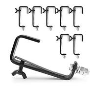BeamZ BC50B-50 G-Clamp Lighting Hooks Kit, Set of 8 Durable Black Metal Truss Clamps, Secure 50mm Screw Mounting Clips, 50kg Load Capacity for Stage Lighting & DJ Equipment Setups