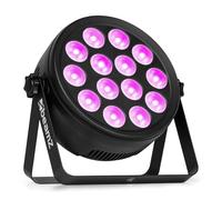 Beamz BCC145 Flat Par Can LED Wash Light, 14x 4W RGBW Stage Lighting, DMX & Sound Activation, Venue Uplighting, Wall Washer Uplight, DJ Effect LED Par Can Light