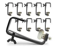 BeamZ BCQ50B-50 Quick Lock G-Clamps 50mm - Pack of 10 Black Metal Lighting Truss Hooks, M10 Thread Bolt, Durable 50kg Max Load, Events & DJ Light Rig Accessories