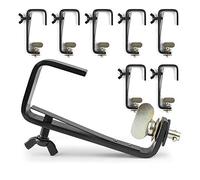 Beamz BCQ50B-50 Quick Lock Lighting Clamps Set of 8, Durable Metal G-Clamp Hooks for Secure Stage Fixture Mounting, Fits 50mm Truss, Max Load 50kg, Black Finish