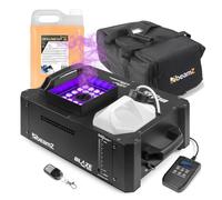 beamz BLAZE1800 Vertical Smoke Machine Bundle with Multi-Colour LED Lighting, 1800W Fogger, Wireless Remote Control, Timer, 5L Fluid & Carry Case DJ, Stage and Event Fog Effect System