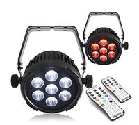 BeamZ BT270 LED Par Can Lights Package, Pair of DJ Stage Lighting Effects with RGBW Colour Mixing, DMX Control, Sound Activated Mode and Remote Control
