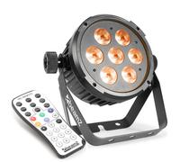BeamZ BT280 LED Par Can Stage Light, 7x10W RGBAW-UV 6-in-1 Colour Mixing Lighting with DMX Control, IR Remote & Master/Slave Modes for DJ Theatre Events, Parties & Stage Wash Effect