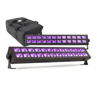 BeamZ BUV2123 LED UV Light Bar (Pair) with Soft Case, Ultraviolet Blacklight DJ Party Effect - High Output 24x3W