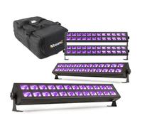BeamZ BUV2123 LED UV Light Bar (x4) with Soft Case, Ultraviolet Blacklight DJ Party Effect - High Output 24x3W