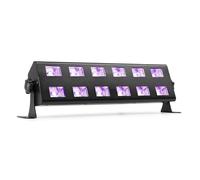 BeamZ BUV263 UV Light Bar with 12x3W Ultraviolet LEDs, UV Blacklight Bar with Parabolic Reflectors for Parties, DJs, Halloween, Clubs & Glow Events, Portable Plug & Play UV Party Light