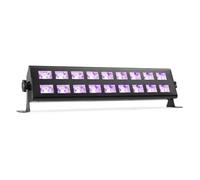 BeamZ BUV293 LED UV Light Bar 18x3W Ultraviolet Blacklight Wash Effect, UV Disco Light with Reflectors, Plug-and-Play DJ Party Blacklight Bar System