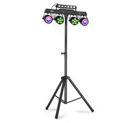BeamZ CLS Party Bar NesoUV LED Disco Party Light Bar with Stand, 2X Jelly Moon, 2X PAR Spots, UV/Strobe Effects, Plug & Play, Remote Control, DMX, for DJs, Home, Kids & Party Events